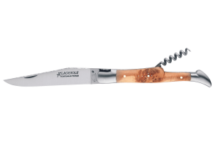 Couteau pliant Laguiole GILLES 8612 manche genévrier 12cm avec tire-bouchon