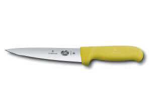 Couteau à désosser et à saigner Victorinox 5.5608.16 lame 16cm manche en fibrox jaune