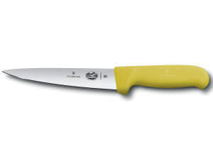 Couteau à désosser et à saigner Victorinox 5.5608.18 lame 18cm manche en fibrox jaune