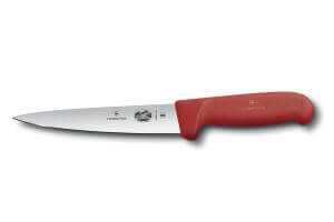 Couteau à désosser et à saigner Victorinox 5.5601.14 lame 14cm manche en fibrox rouge