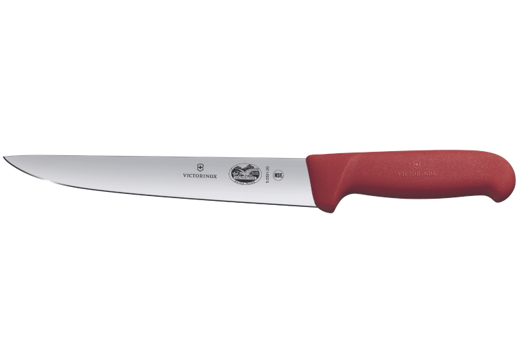 Couteau à saigner/découper Victorinox 5.5501.20 lame 20cm manche fibrox rouge