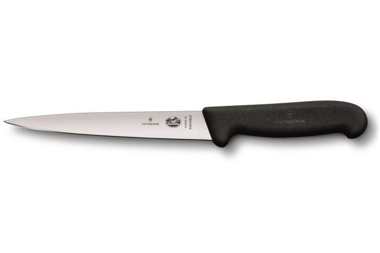 Couteau à dénerver/filet de sole Victorinox 5.3703.16 lame 16cm manche fibrox noir
