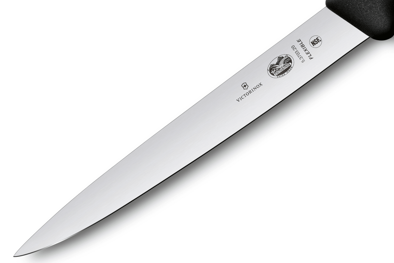 Couteau à saumon Victorinox 5.4120.30 - manche noir lame flexible alvéolée  30cm
