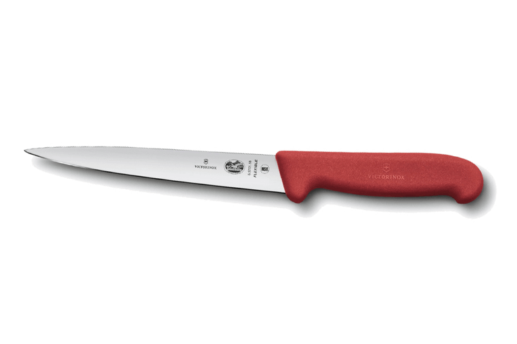 Couteau à dénerver/filet de sole Victorinox 5.3701.20 lame 20cm manche fibrox rouge