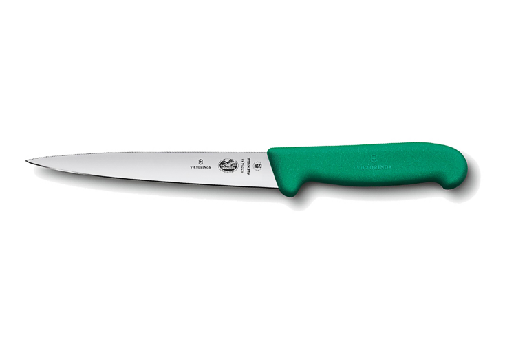 Couteau à dénerver/filet de sole Victorinox 5.3704.20 lame 20cm manche fibrox vert