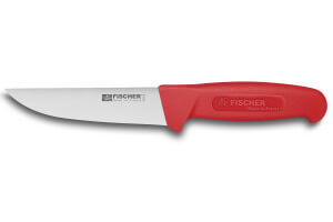 Couteau de boucher professionnel Fischer HACCP 14cm manche rouge
