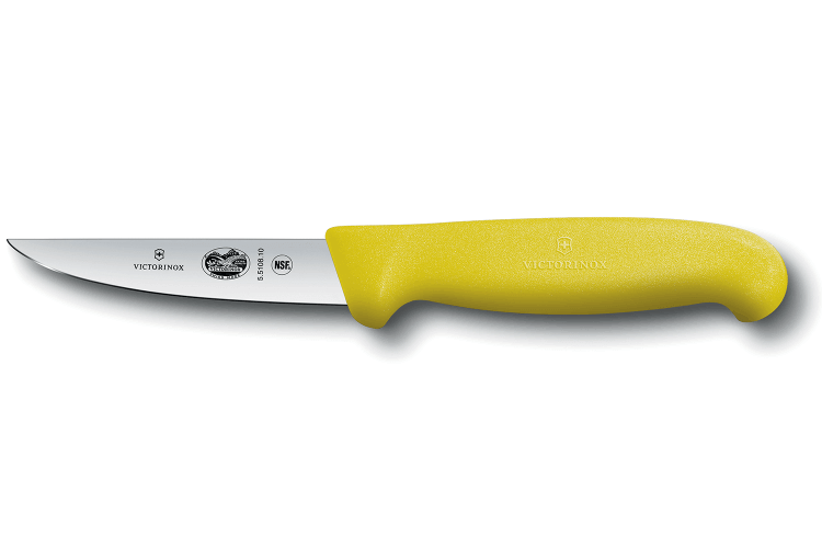 Couteau à saigner lapin/volaille Victorinox 5.5108.10 lame 10cm manche fibrox jaune