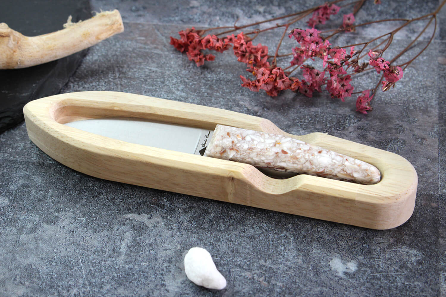 Ouvre-huître en acier inoxydable avec manche en bois, pince à écailler les  coquilles Saint-Jacques, fruits de mer