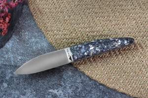 Couteau à huître Charles Canon manche en coquille de moules fabriqué en France + coffret en bois