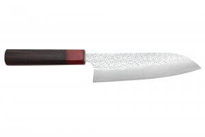 Couteau santoku japonais artisanal Yoshimi Kato Minamo SG2 Tsuchime 17cm
