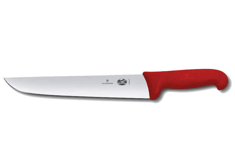 Couteau de boucher Victorinox 5.5201.31 lame 31cm manche fibrox rouge