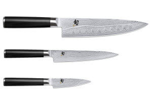Coffret 3 couteaux japonais Kai Shun Damas