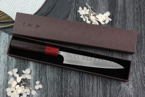 Couteau universel japonais artisanal Yoshimi Kato SG2 Tsuchime 14cm