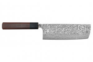 Couteau nakiri japonais artisanal Takeshi Saji R2 Nickel Damas 17cm