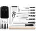 Sac spécial chef Sabatier Idéal Inox 4 couteaux de cuisine français + 14 ustensiles - Exclusivité