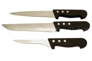 Ensemble de 3 couteaux de boucher manches polypro Pradel Excellence
