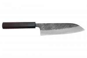 Couteau santoku japonais artisanal Yu Kurosaki Fujin Black 17cm