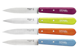 Coffret 4 couteaux d'office inox Opinel manches coloris acidulés lame 10cm