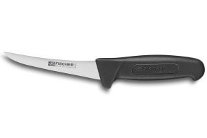 Couteau à désosser professionnel Fischer HACCP lame courbée semi-flexible 13cm manche noir