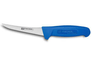 Couteau à désosser professionnel Fischer HACCP lame courbée 15cm manche bleu