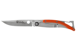 Couteau pliant Lug SP1SO orange manche en G10 et acier 11cm avec clip