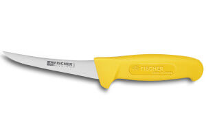 Couteau à désosser professionnel Fischer HACCP lame courbée 15cm manche jaune