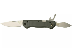Couteau pliant multifonction Benchmade Weekender 317 double lame manche micarta/aluminium gris 9cm avec décapsuleur