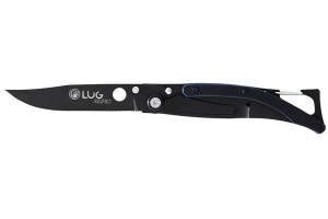 Couteau pliant Lug SP1TBB noir mat et bleu black titanium 11cm avec clip