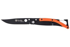 Couteau pliant Lug SP1TO noir mat et orange black titanium 11cm avec clip