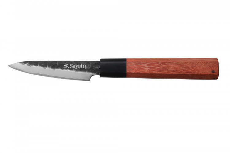 Couteau d'office Sayuto Séquoia San Mai martelé 9cm