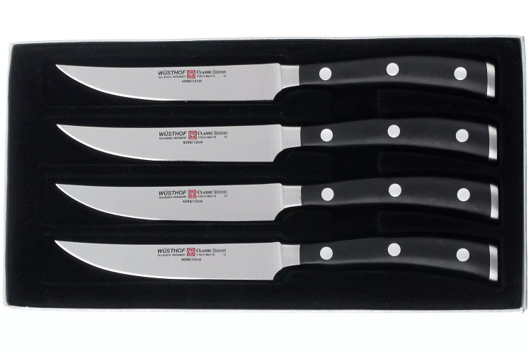 Coffret 4 couteaux à steak Wüsthof Classic Ikon forgé 11,5cm