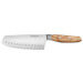Couteau Santoku alvéolé Wüsthof Amici forgé 17cm en bois d'olivier