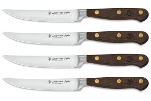 Coffret 4 couteaux à steak Wüsthof Crafter forgés 12cm en chêne fumé