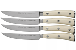 Coffret de 4 couteaux à steak Wüsthof Classic Ikon blanc 9716-0 forgé 
