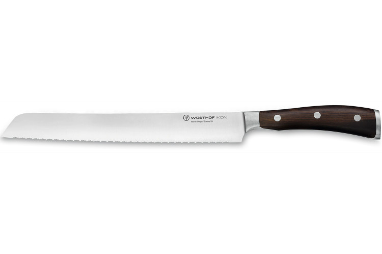 Couteau à pain Wüsthof Ikon forgé 23cm en bois de grenadille