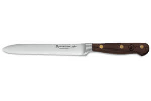 Couteau à saucisson Wüsthof Crafter forgé 14cm en chêne fumé