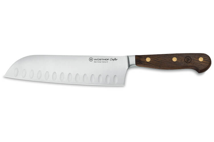 Couteau Santoku alvéolé Wüsthof Crafter forgé 17cm en chêne