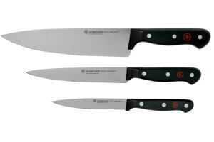 Set 3 couteaux Wüsthof Gourmet - Chef 20cm + découper 16cm + office 12cm