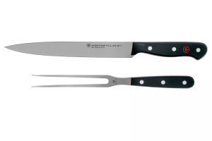 Service à découper Wüsthof Gourmet : 1 couteau tranchelard 20cm + 1 fourchette 16cm