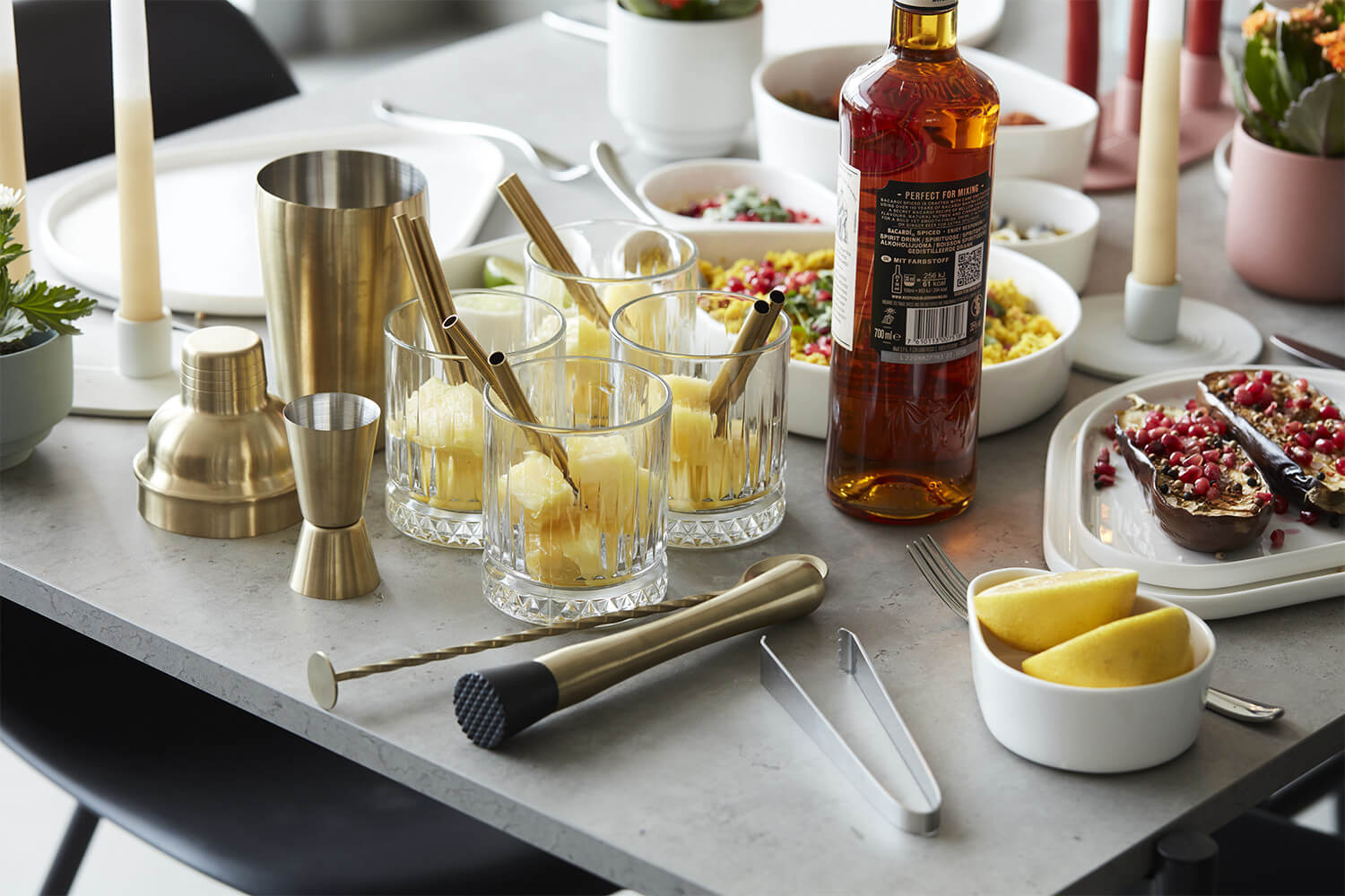 Kit cocktails - Shaker, doseur, pince et cuillère - Maison Futée