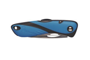 Couteau pliant Wichard Offshore 10126 lame semi-crantée avec démanilleur manche bleu