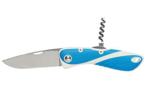 Couteau pliant Wichard Aquaterra 10156 manche bleu avec tire-bouchon