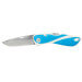 Couteau pliant Wichard Aquaterra 10156 lame lisse manche bleu avec tire-bouchon