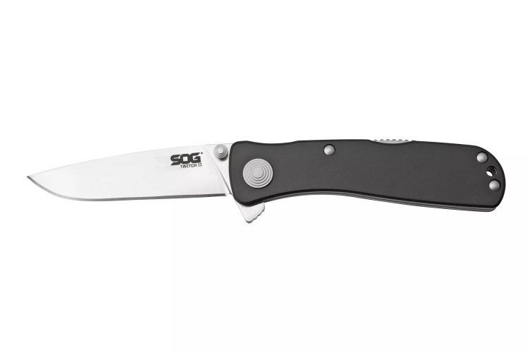 Couteau pliant SOG Twitch II SGTWI8 manche en aluminium gris 9cm avec clip de poche