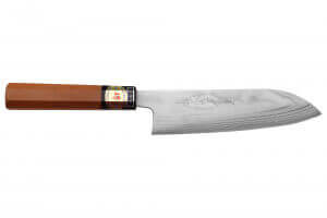 Couteau Santoku japonais artisanal Fuji Keiichi Damas 17cm