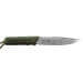 Couteau Wildsteer Baby Wild BWI4104 lame damassée 9cm manche cuir vert + étui en cuir assorti