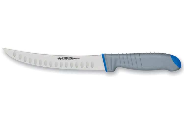 Couteau à parer 20cm Fischer SANDVIK alvéolé manche gris fin de série