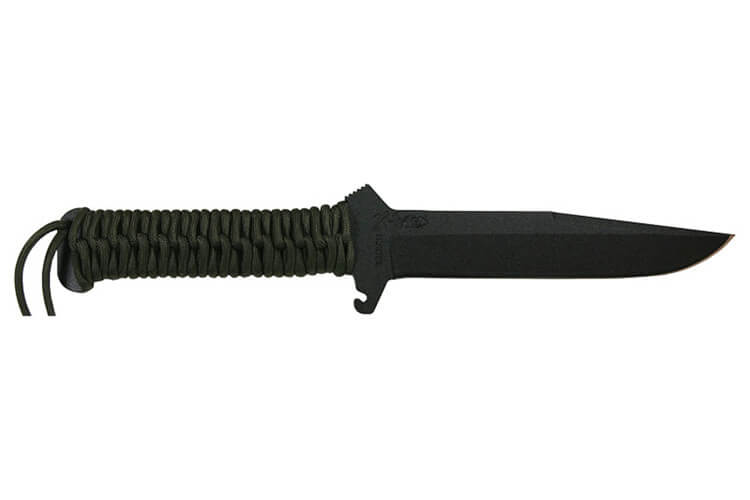 Couteau de chasse Wildsteer TX Wild TXW3112 lame noire 16cm manche paracorde Kaki + étui en nylon