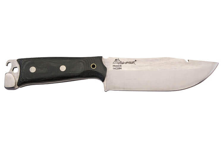 Couteau de survie Wildsteer Kodiak KOD01 lame 13cm manche micarta noir + étui en nylon