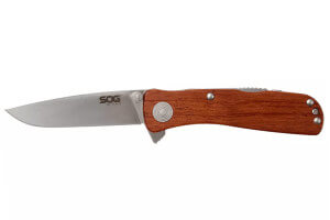 Couteau pliant SOG Twitch II SGTWI17 manche en bois naturel 9cm